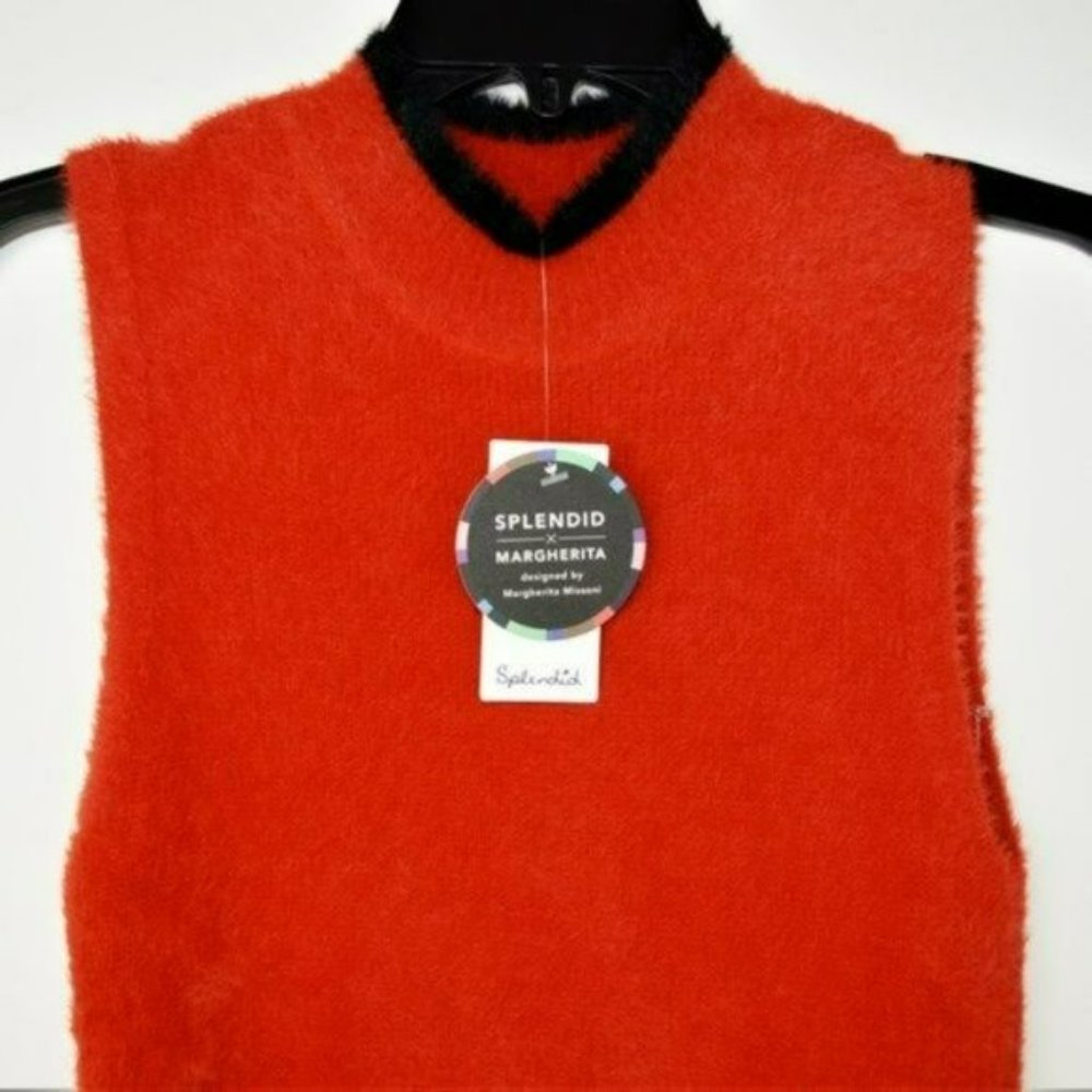 NWT Gorgeous Splendid X Margherita Missoni Pluma Fuzzy Sweater Dress Rosso - Picture 9 of 9